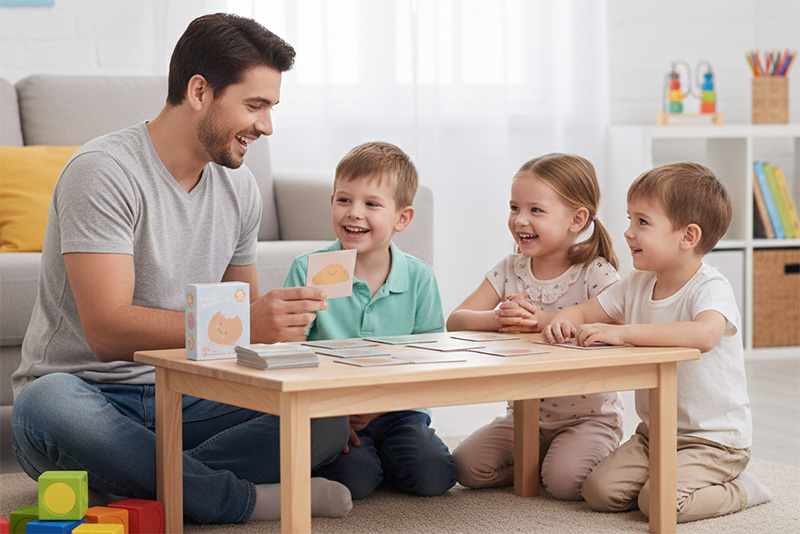 家族の游びのためのインタラクティブな教育フラッシュカード