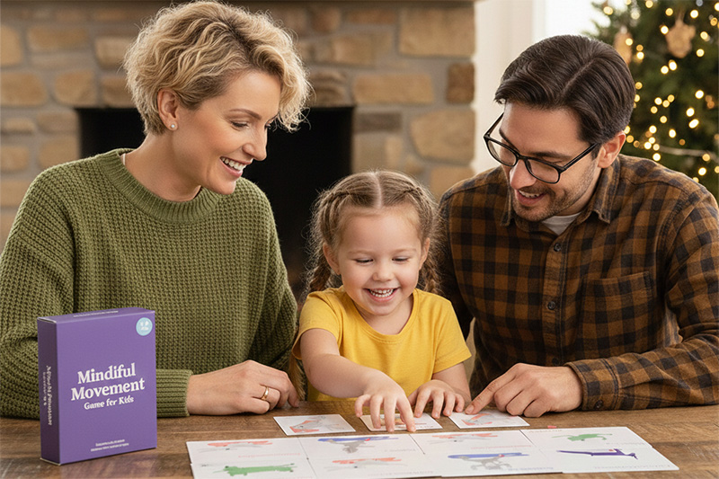 بطاقات فلاش مخصصة للأطفال حركة واعية للتعلم المنزلي