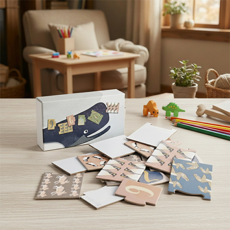 Custom printed numbers and animals learning puzzles for toddlers by Brothersbox.