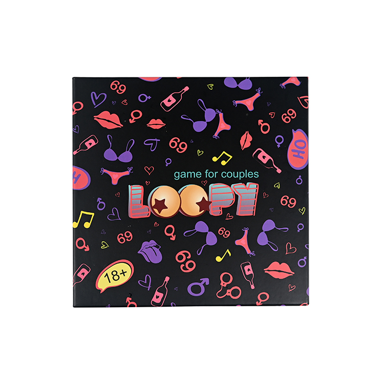 لعبة لوح للبالغين من Loopy للأزواج تصميم تغليف أسود غير لامع ممتاز.
