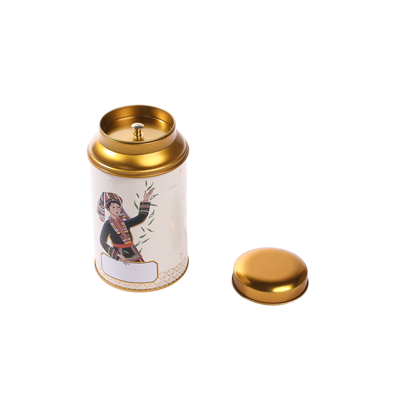 Offene Ansicht der Brothers box Tee-Blechdose mit doppeltem Deckel