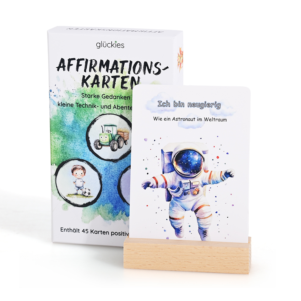 High-quality custom printed card deck for kids with wooden stand