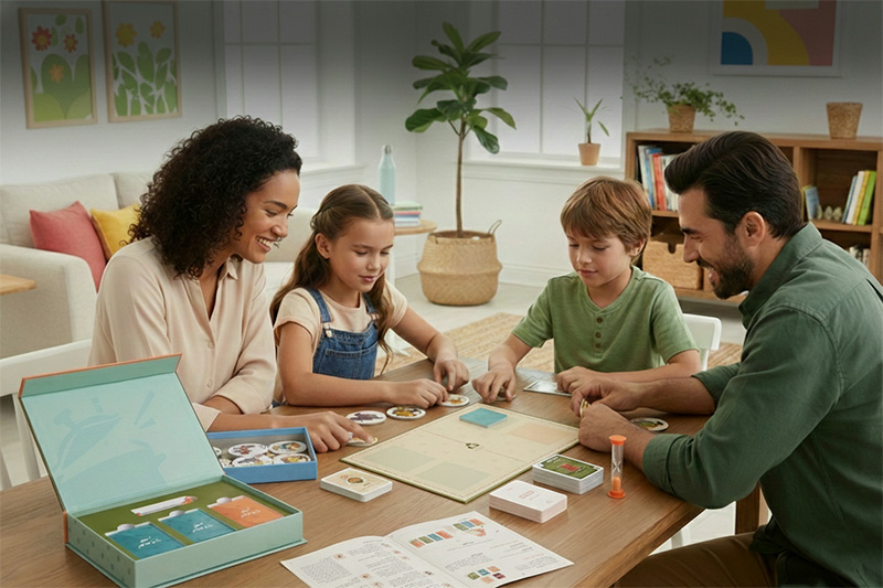 Juego de mesa familiar educativo interactivo para todas las edades