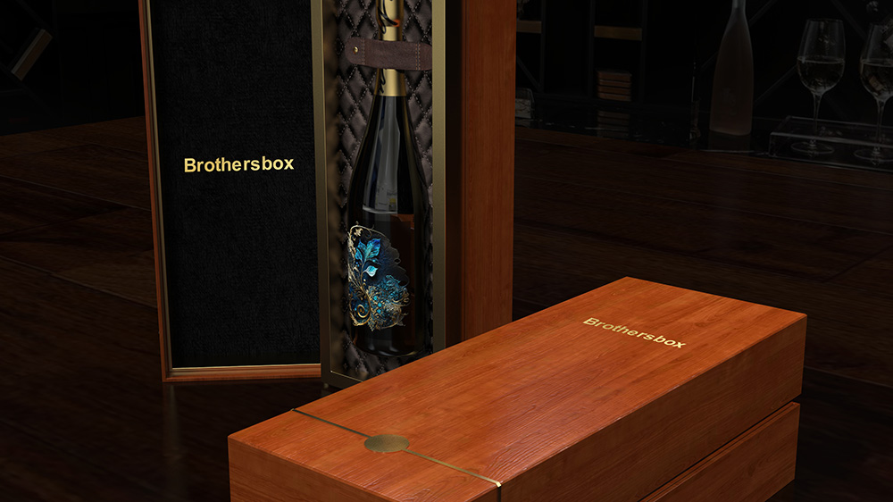 wood wine case
