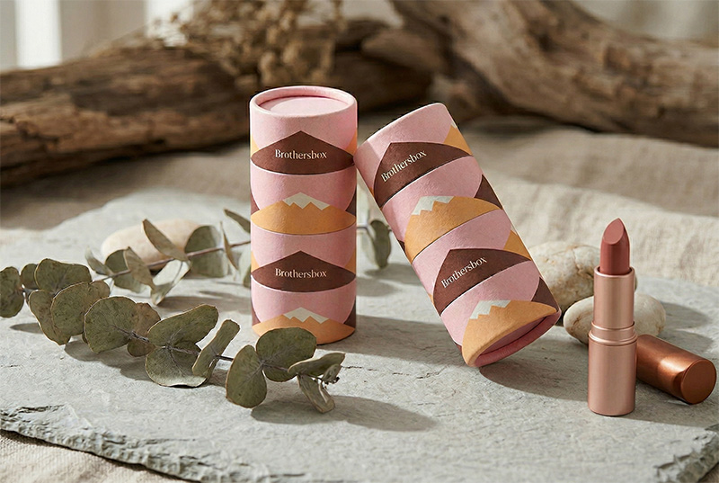 Eco-Friendly Cylindrical Paper Tube Lipstick Gift Box