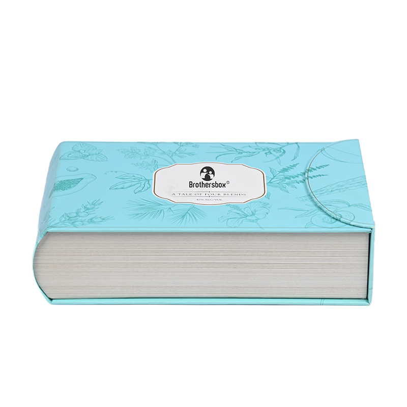 Boîte d'emballage de vin en forme de livre personnalisé avec effet de bord de page papier réaliste par Brothersbox