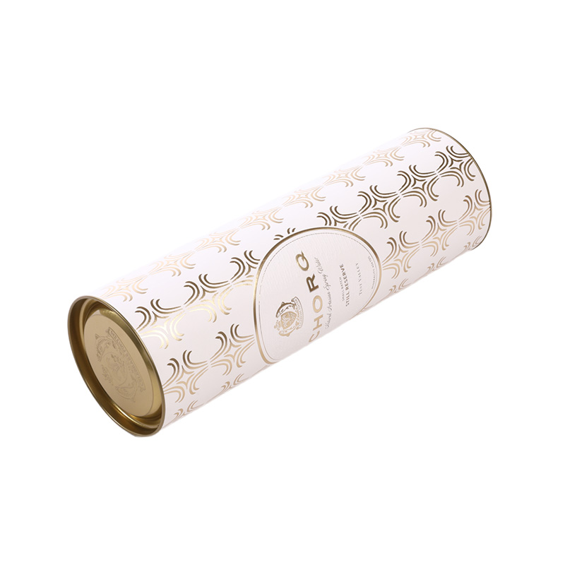 Elegant geometric gold pattern on luxury cylindrical paper tube