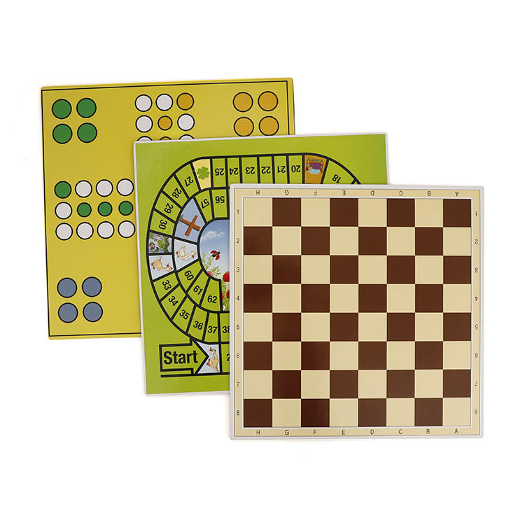 Custom printed family game set with educational board games for kids.