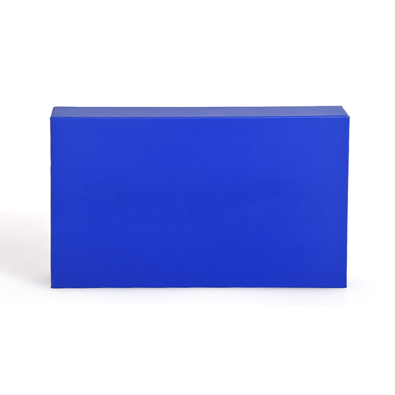 Front view of custom vibrant blue magnetic gift box by Brothersbox