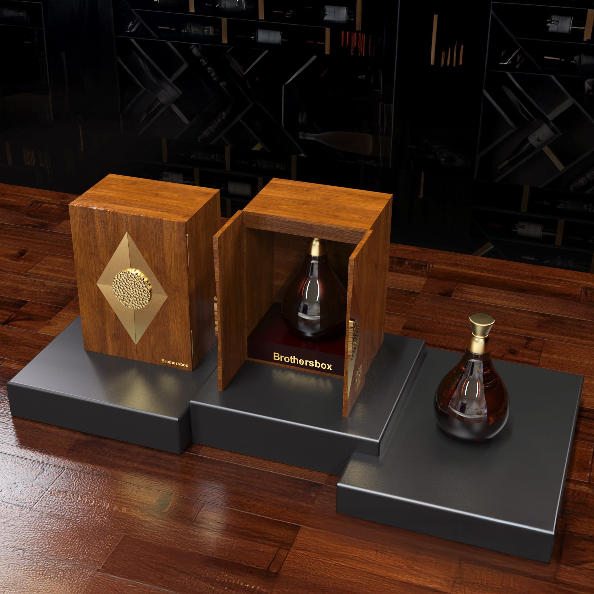 Wooden Spirit Box with Decorative Plaque