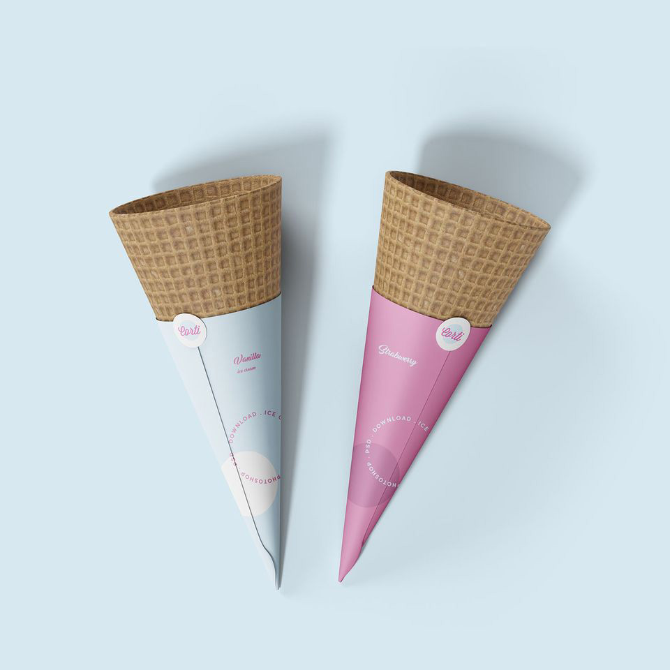 Cone-shaped Paper Sleeve for Ice Cream