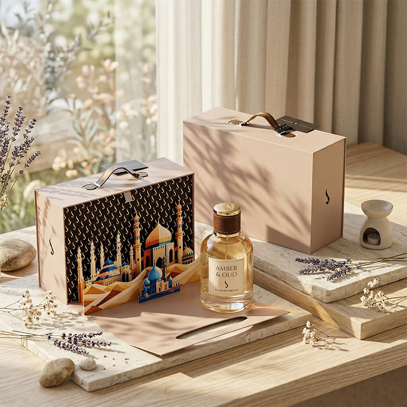 Vitrine de estilo de vida de embalagens de perfume de luxo personalizadas de alta qualidade com pop-up arquitetônico 3D, da Brothersbox.