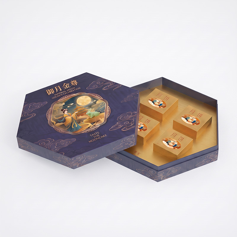 Kunden spezifische Papier box für Mond kuchen mit traditioneller chinesischer Kunst illustration