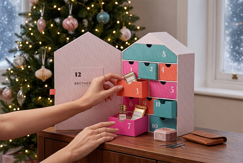 Custom 12-Day Advent Calendar for Brand Holiday Promotion
