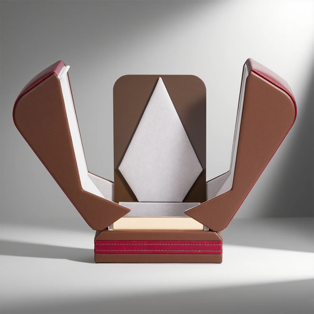 Leather Perfume Gift Box, Brown & Red Color