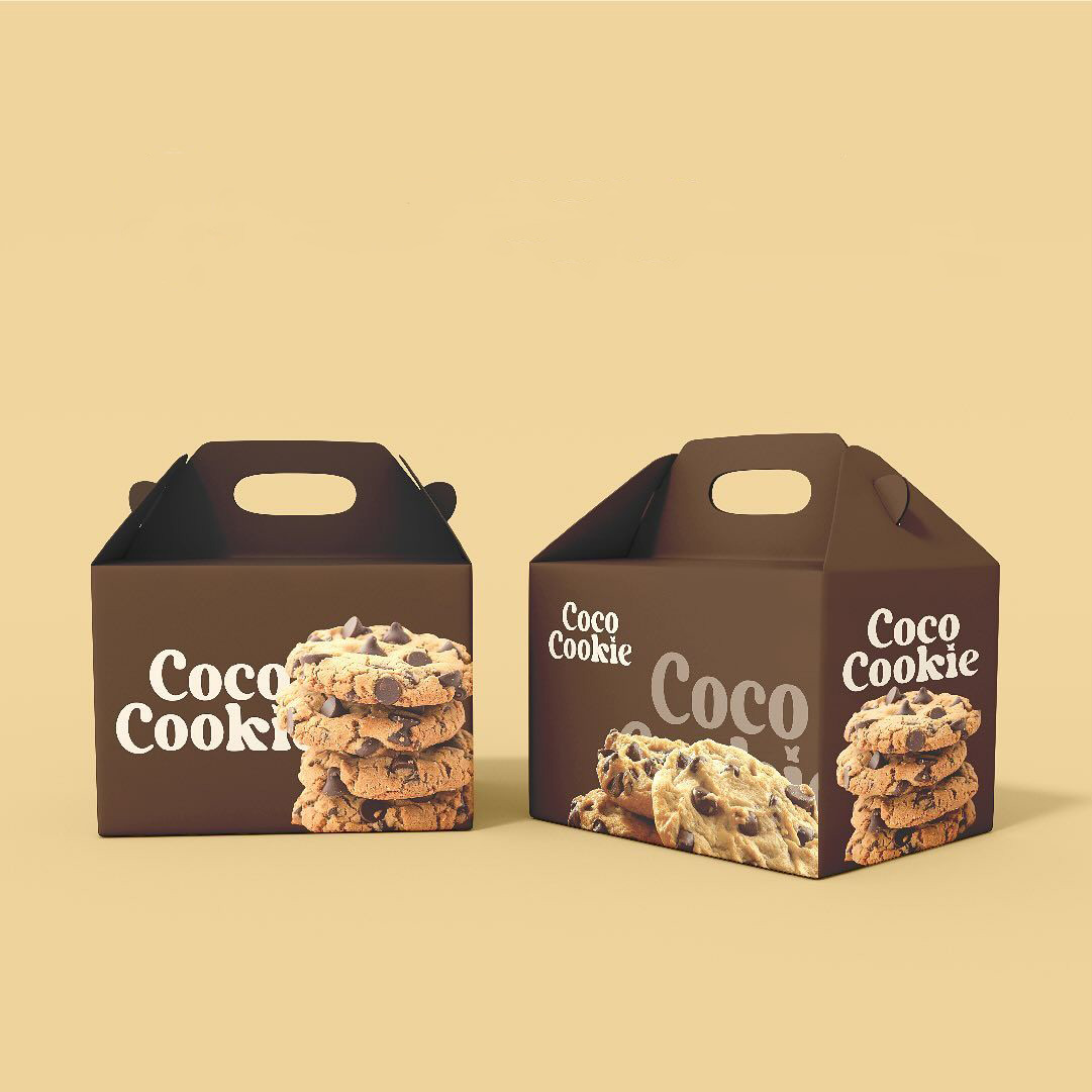 Food-Grade Collapsible Bakery Packaging Box with Handle