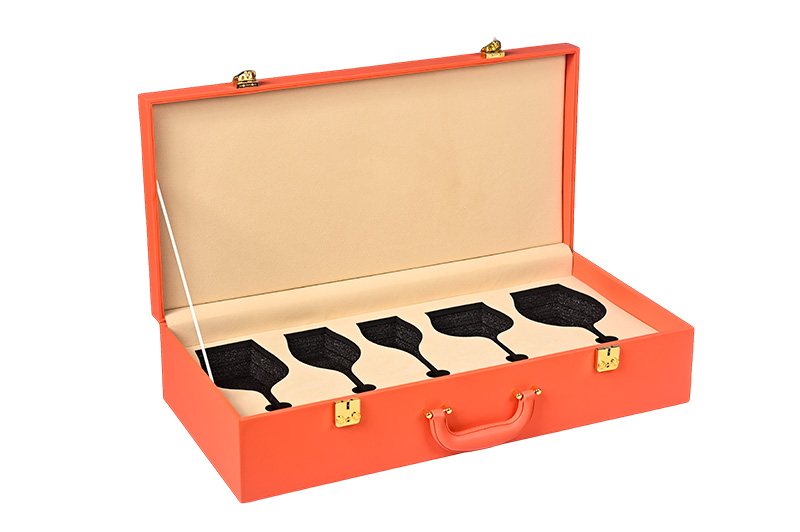 High-End Custom Leather Wine Goblet Gift Packaging Box