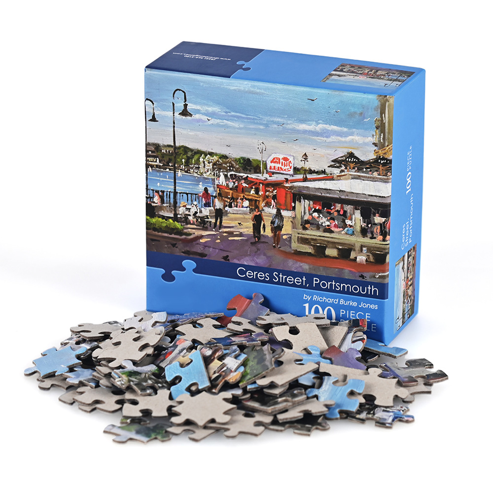 Large piece jigsaw puzzle 100 pcs for kids ages 4-8 with blue packaging.