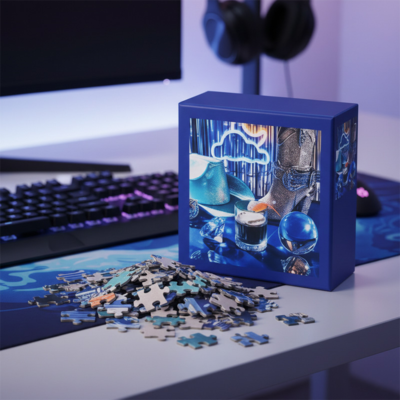 Modern Disco Glam 500 Piece Blue Art Decor Jigsaw Puzzle for Adults