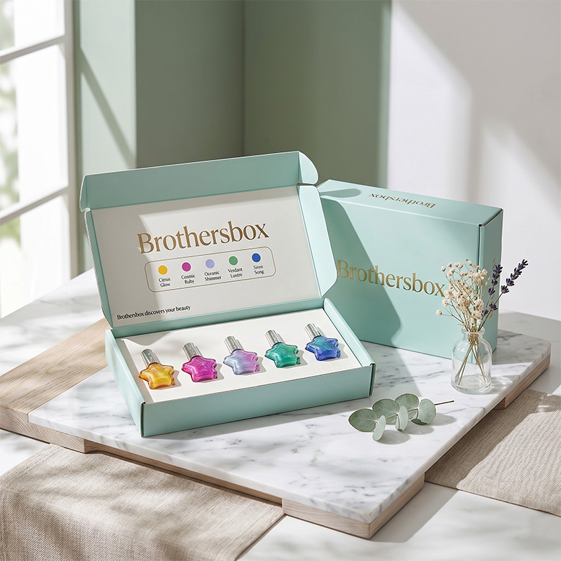 Présentation de mode de vie de l'emballage de vernis à ongles de luxe sur une surface en marbre