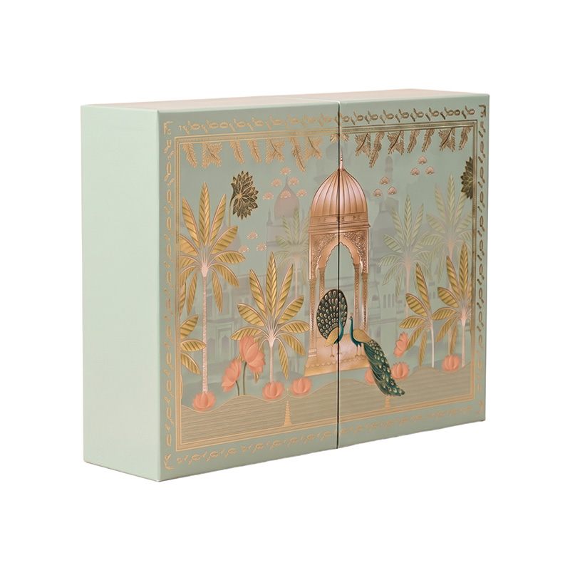 Boîte-cadeau multifonctionnelle à poser pour fruits secs et noix, au design de paon en feuille d’or, signée Brothersbox