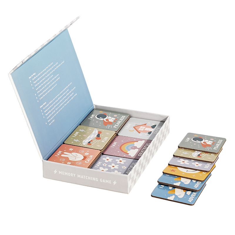 Custom Affirmations for Kids memory matching game box set.