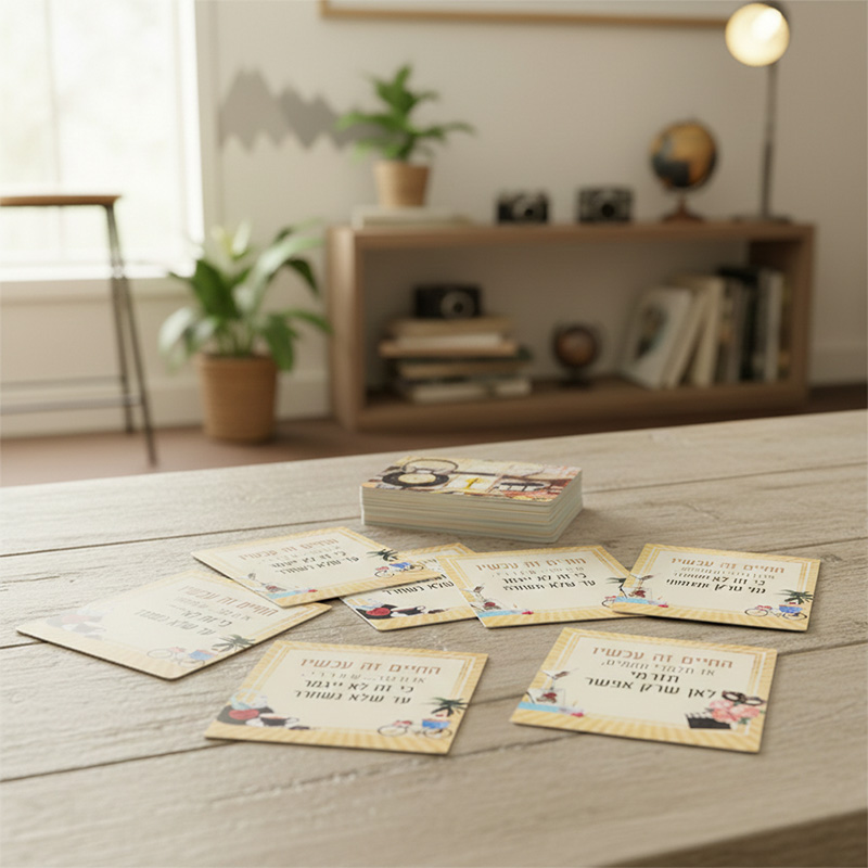 روتين يومي مدرك يظهر بطاقة تأكيد على حامل خشبي في مكتب منزلي مشرق.