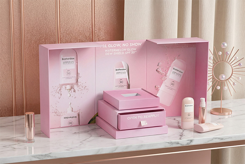 Elegant Double-Door Display Box for Suncare Launches