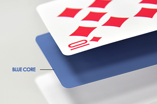 Blue core is the industry standard for retail board games. High-quality custom playing cards and custom card game printing with enhanced snap back and opacity.