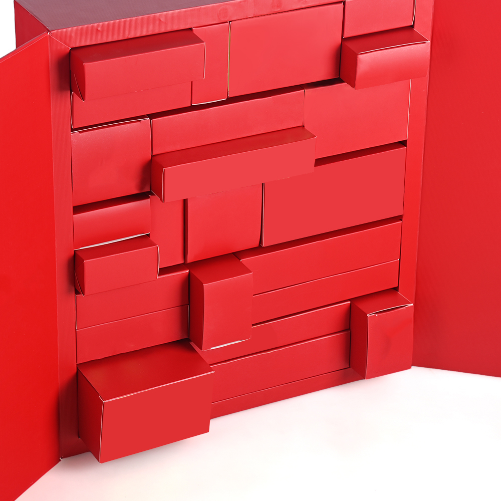 Chic Red Advent Calendar Box with Gold Ribbon
