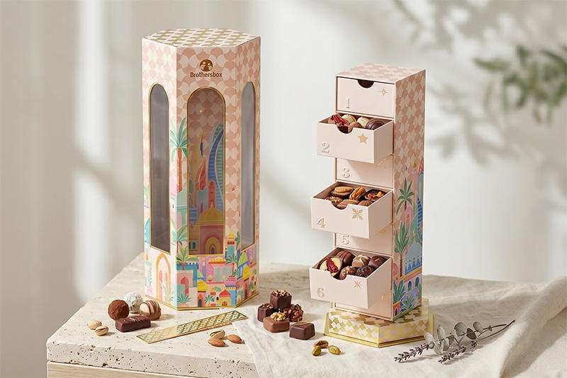Individuelle Schokoladen-Adventskalender-Schachteln