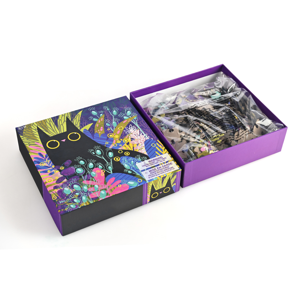 Impresión de tinta a base de soja no tóxica en piezas de rompecabezas para niños que muestran colores vibrantes.