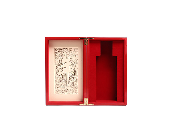 Caja de licor de lujo interior con ilustración tradicional china en la tapa