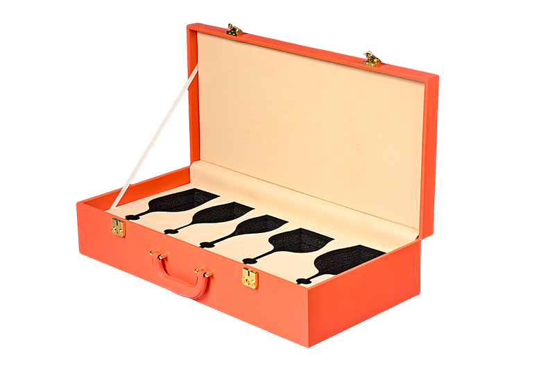 Brothersbox Custom Rigid Leather Box for Wine Glass Set