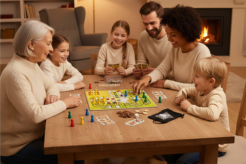 All-in-One Family Board Game with Full Accessories