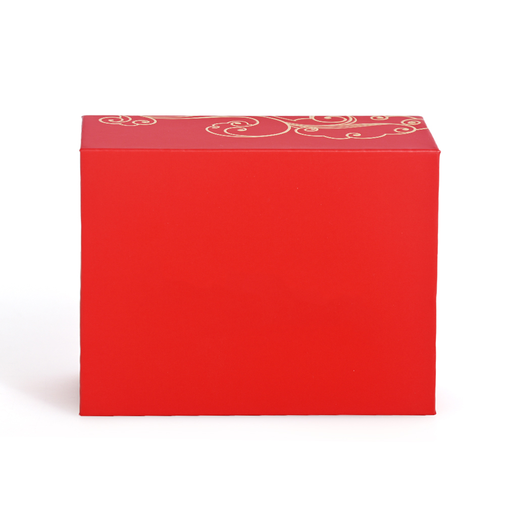 Red Chinese style magnetic gift box front view by Brothersbox