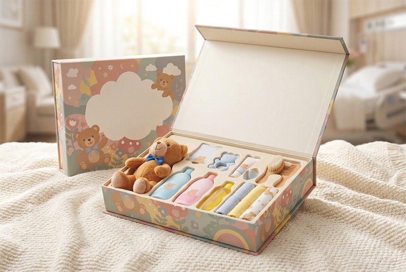 Book-Style Baby Skincare Box for Gift Sets