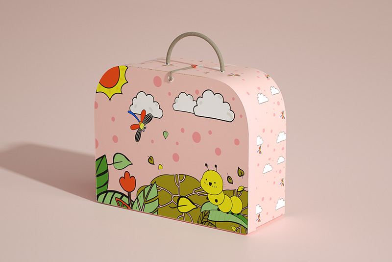 Caja maleta rosa