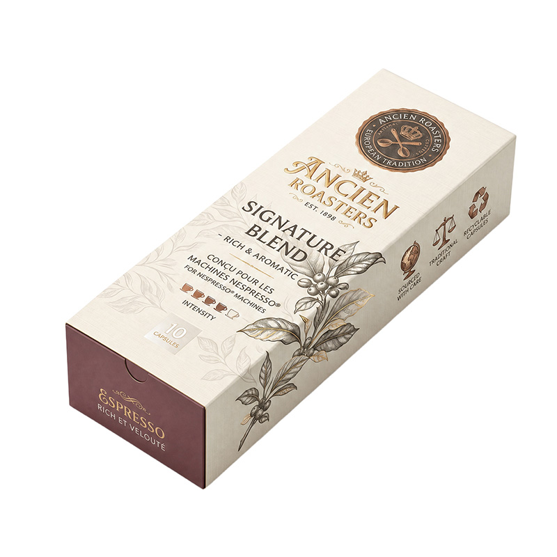 Caixa de embalagem de café com design de gaveta personalizada com logotipo de estampagem de folha quente por Brothersbox